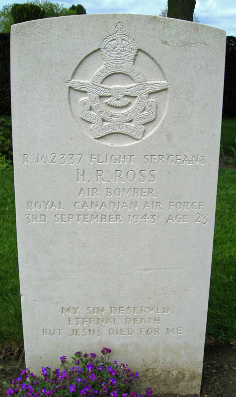 Sgt Horace Robert Ross<br /><br /><br />died on active duty - September 27th, 1943 - 156 Sqdn.